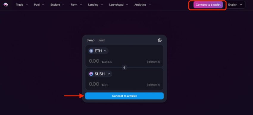 Connecter MetaMask à SushiSwap