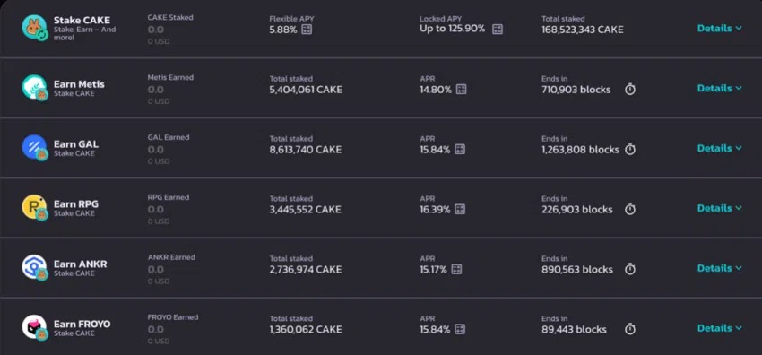 Staking sur PancakeSwap