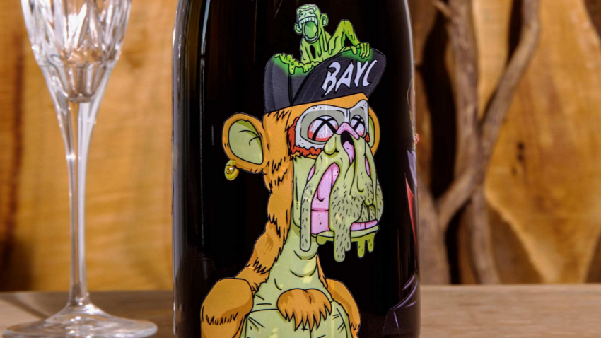 Un NFT de champagne accompagné d’une illustration de l’artiste de BAYC se vend à 2,5 $ millions