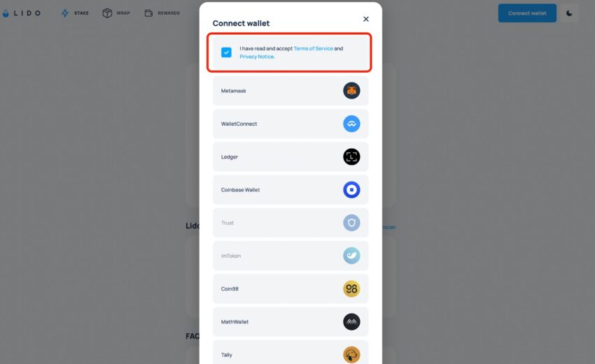 Staking ETH sur Lido