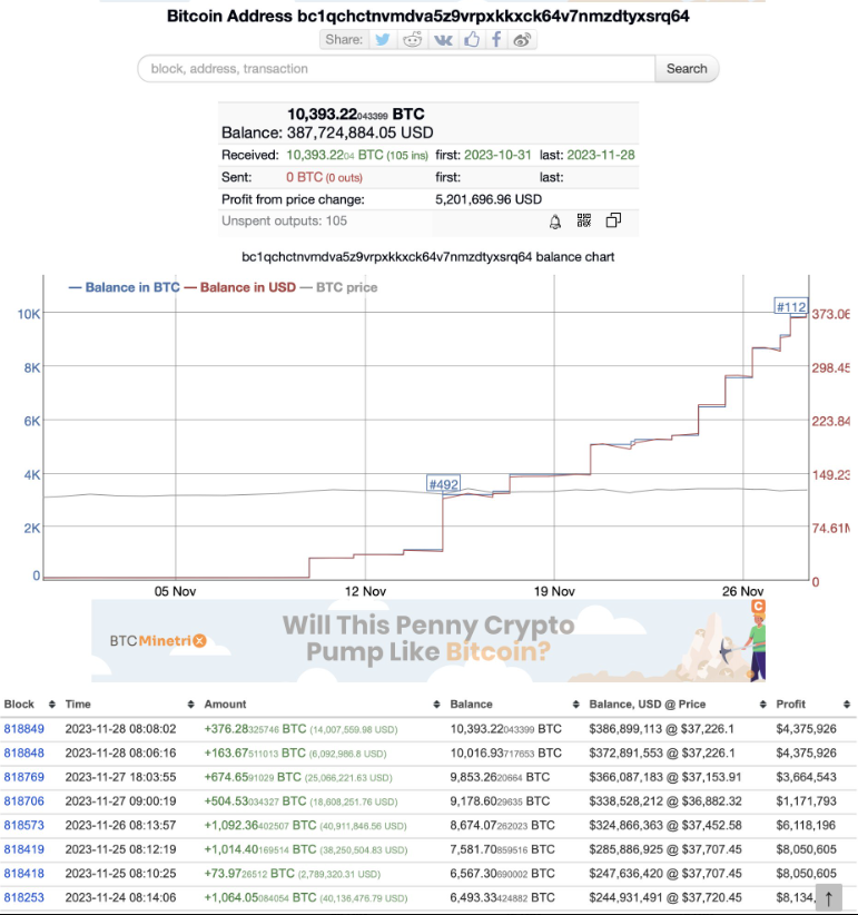 baleine bitcoin