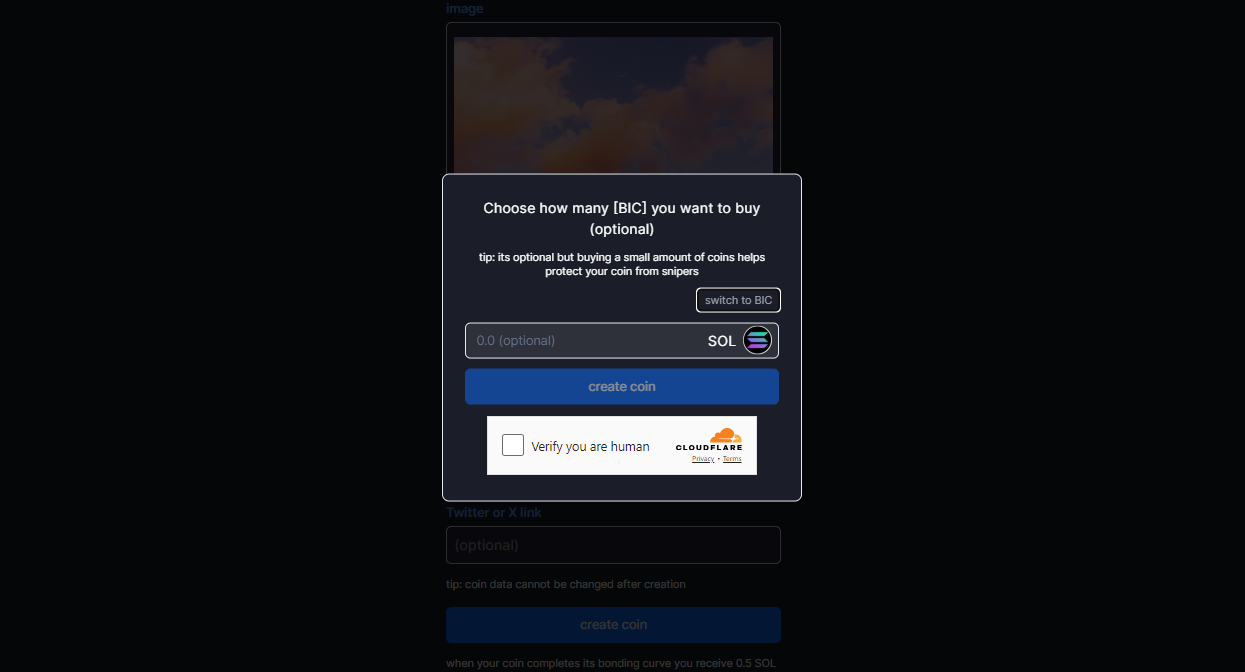 acheter des tokens pour compléter le processus