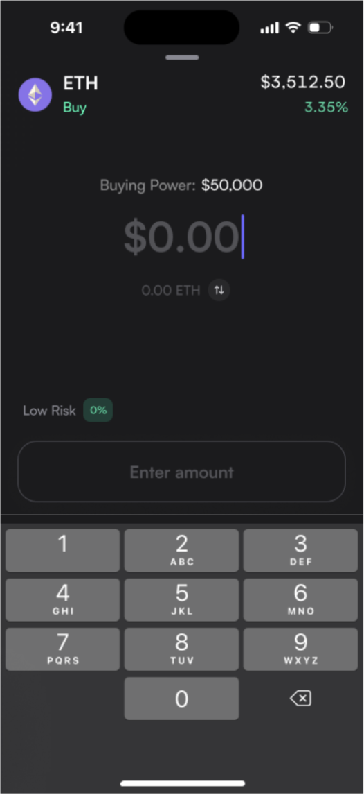 Buying power: dYdX app