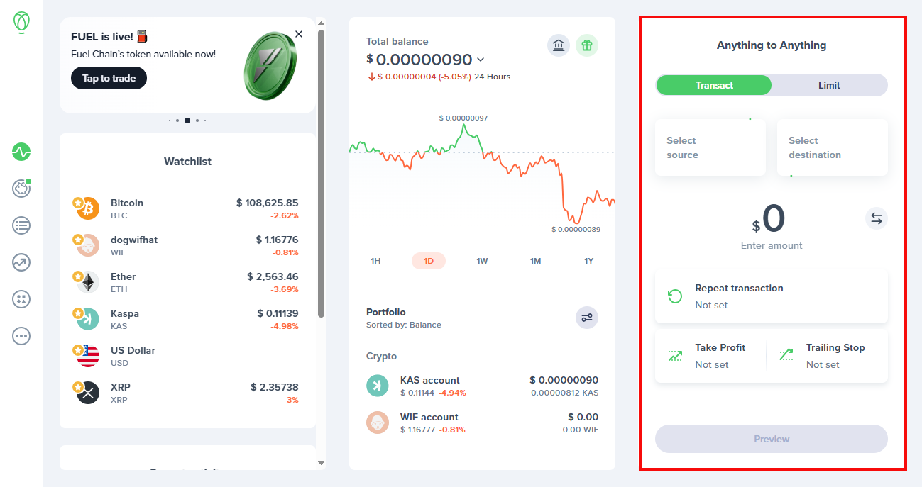 étape 1 acheter xrp carte de crédit débit